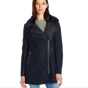 NWOT Sam Edelman Navy Moto Jacket - Wool